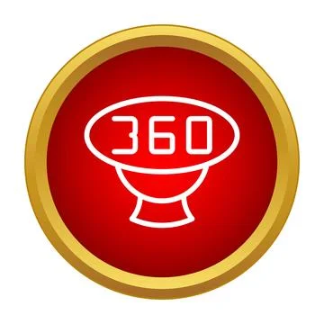 Red circle 360 degrees rotation interface icon Stock Illustration