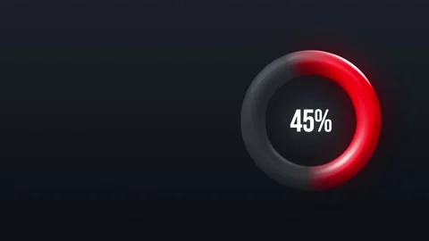 Red Circle with 45 Percent Mark Sale Right Side Stock Footage 167694462