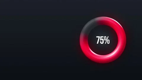 Red Circle with 75 Percent Mark Sale Right Side Stock Footage 167694473