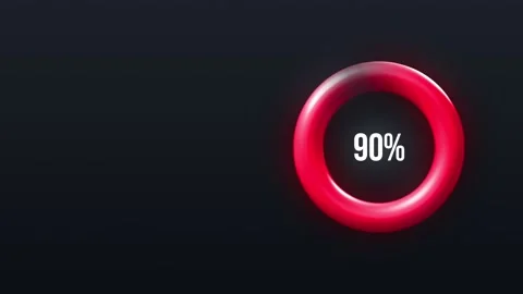 Red Circle with 90 Percent Marker Sale Right Side Stock Footage