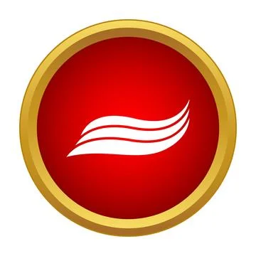 Red circle with abstract white wave icon Stock Illustration