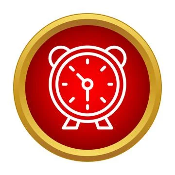 Red circle alarm clock icon setting deadlines Stock Illustration