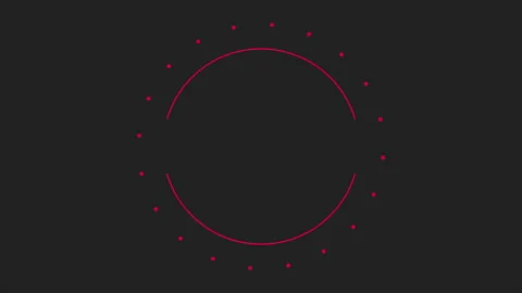Red circle and dots pattern on black gradient Stock Footage 232833361