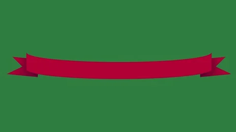 Red circle and stripe ribbon isolated on green screen background Stock Footage 336969298