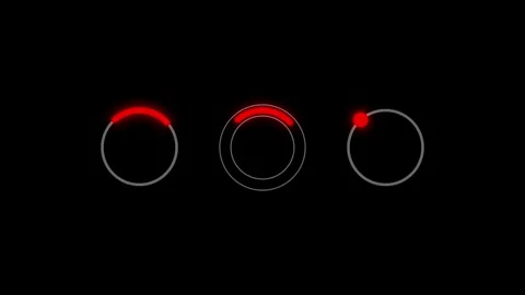 Red circle animated circle loading point video icon 4k on black background Stock-Footage 322967864