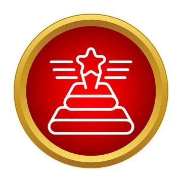 Red circle award icon representing achievement and success Ilustração Stock