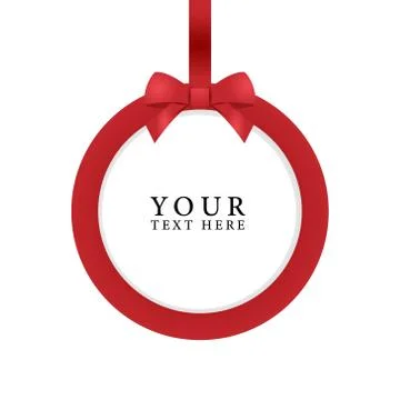 Red circle badge design template on white background Illustrazione stock