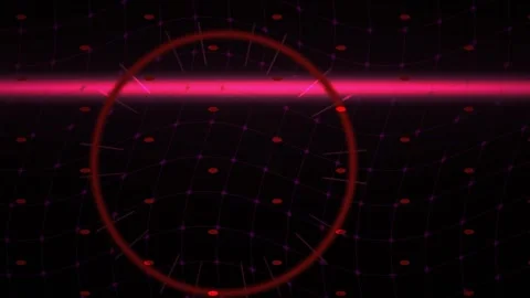 Red circle on black background technology. Stock Footage 340041162