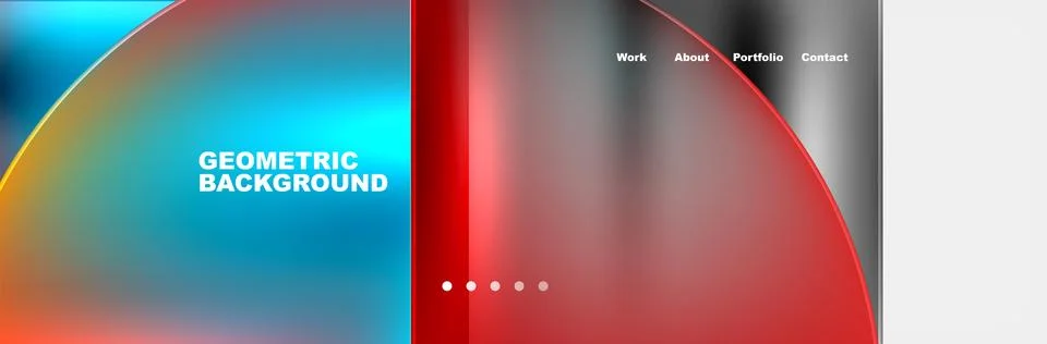 Red circle in a blue and red background on revolving fluid solution backdrop Stock Illustration