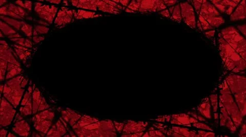 Red circle bobwire background with alpha matte Video stock 8922010