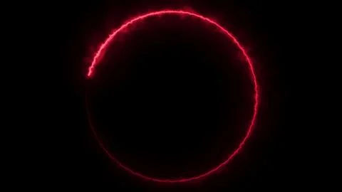 Red circle with bright glowing edge Stock Illustration