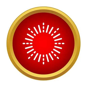 Red circle burst icon radiating light rays Stock Illustration