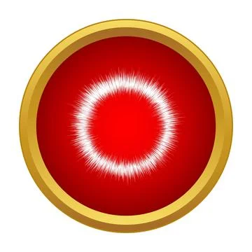 Red circle button showing radiating glow effect Stock Illustration