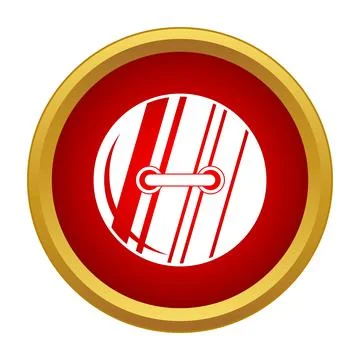 Red circle button with white stripes icon 库存插图