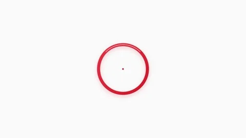 Red Circle with a Central Dot Performing a Smooth Pulsing Animation Against.. Video stock 347067468