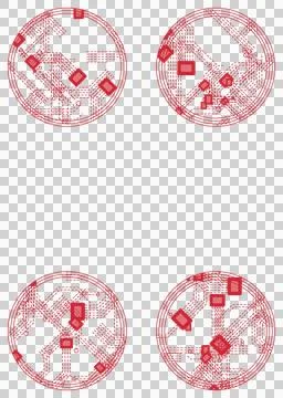 Red circle circuit pattern isolated PNG with transparent background Stock Photos