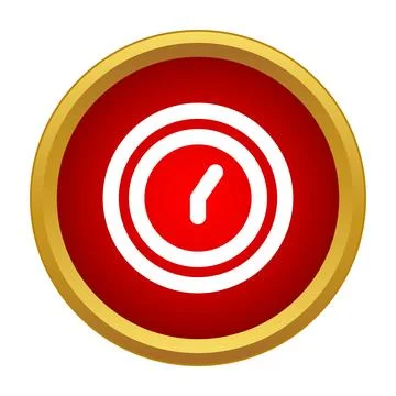 Red circle clock icon indicating passing time Stock Illustration