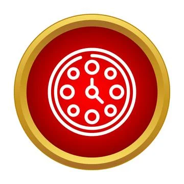Red circle clock icon indicating time concept Stock Illustration