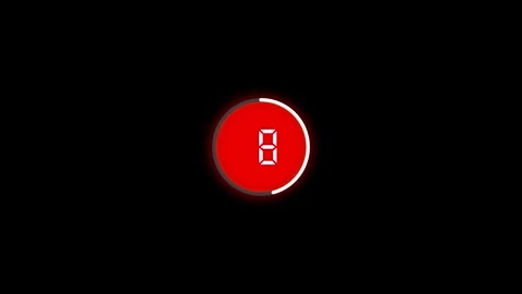 Red circle countdown timer with counting 15 minutes high quality 4K stock vid Видео 338239245