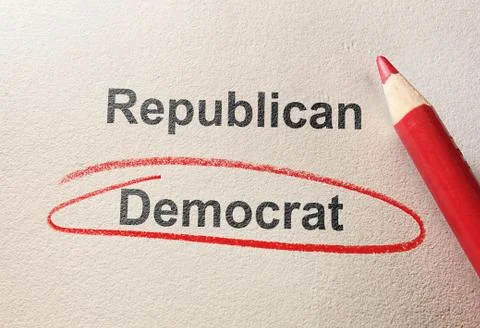 Red circle Democrat Stock Photos