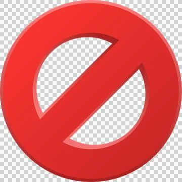 A red circle with a diagonal line through it, commonly used as a symbol of .. Stock Illustration