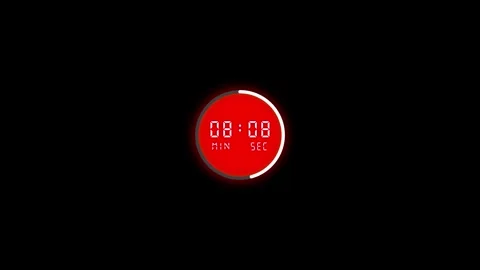 Red circle digital countdown timer counting 15 minutes high quality 4K stoc.. Stock-Footage 338239272
