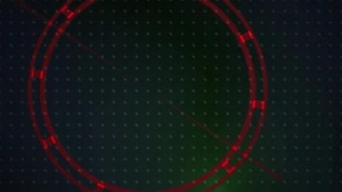 Red circle with dots on black background. Stock Footage 337493261
