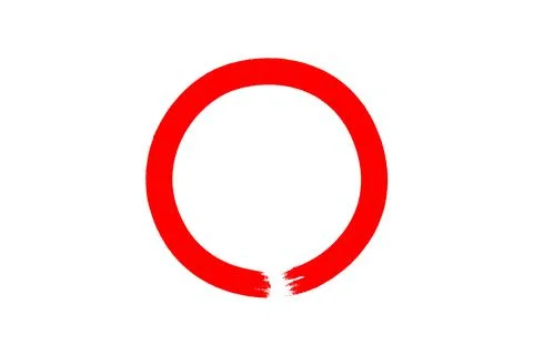Red circle drawn with a brush Stock Illustration