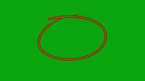 Red circle drawn, red marker pen style Animated. Stockbeeldmateriaal 336857833