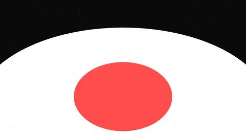 Red circle emblem on white circular background with subtle gradient Stock Illustration