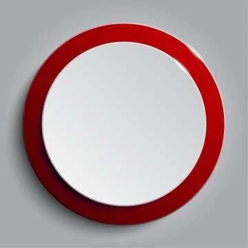 Red circle empty banner on white background. Stock Illustration