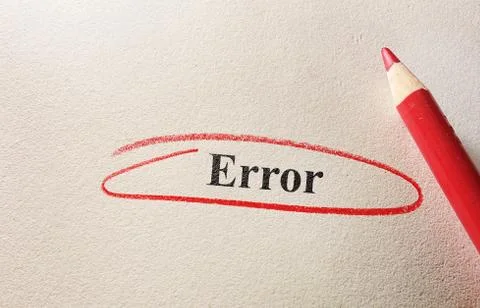Red circle error Foto stock