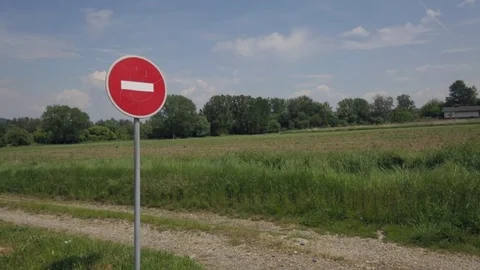 Red Circle Forbidden Way Traffic Sign Stock Footage 85092985