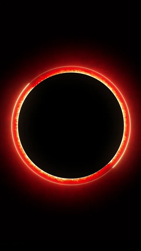 Red circle frame animation loop on vertical black background with energy effect Stock Footage 340388121