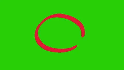 Red circle on green background 库存影片 333561094
