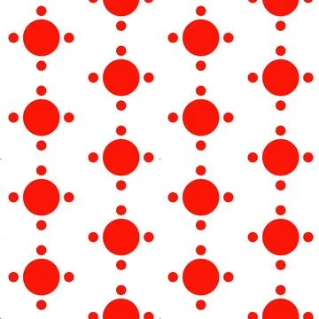 Red Circle Grid Geometric Seamless Pattern on White イラスト素材