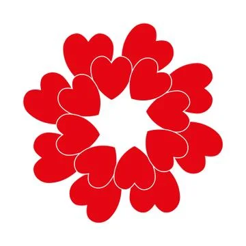 Red circle heart Stock Illustration