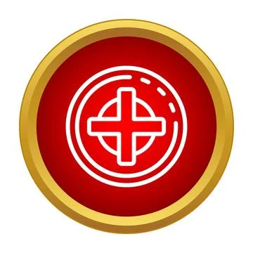 Red circle icon adding new item symbol Stock Illustration