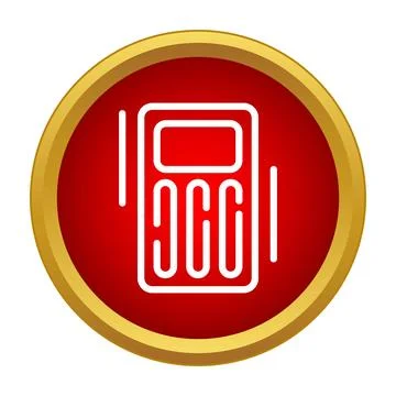 Red circle icon depicting an inflatable pool mattress Stock Illustration