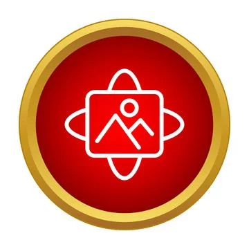 Red circle icon with image editor controls Stockillustratie