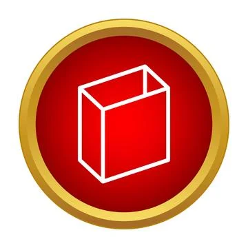 Red circle icon with outline box inside Stock Illustration