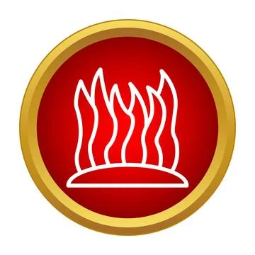 Red circle icon outlining abstract flames Illustrazione stock