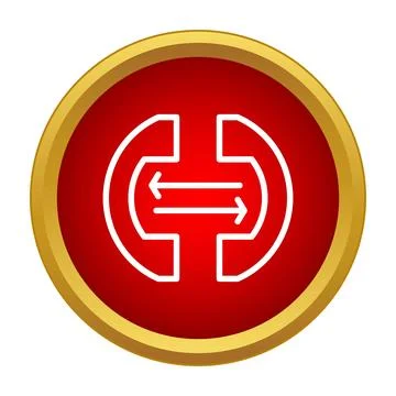Red circle icon outlining call transfer with arrows 库存插图