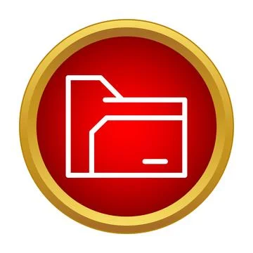Red circle icon outlining a digital folder Stock Illustration