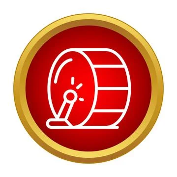 Red circle icon outlining hamster wheel activity Ilustración de archivo