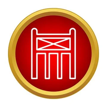 Red circle icon outlining a security barrier gate Stock Illustration