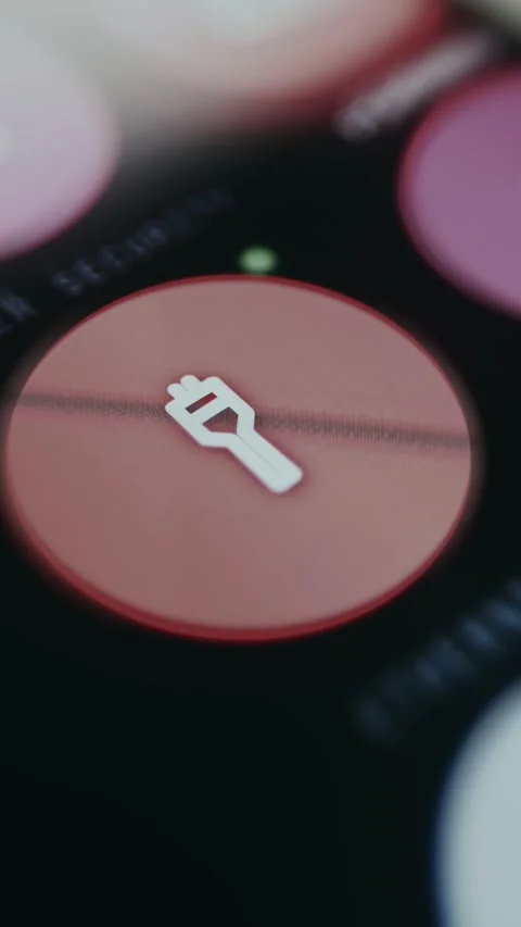 Red circle icon representing Ethernet connection Stock Footage 334927622