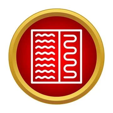 Red circle icon showing floor heating system 스톡 일러스트