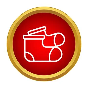 Red circle icon showing pair of socks Ilustração Stock