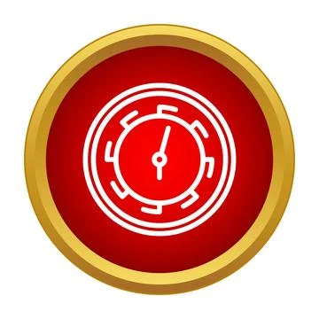 Red circle icon showing time or clock symbol Stock Illustration